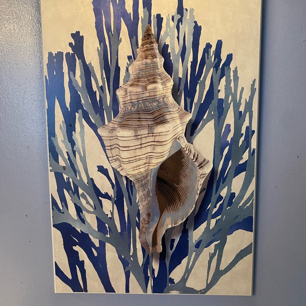 Decorative Seashell Wall Art Wooden Plaque